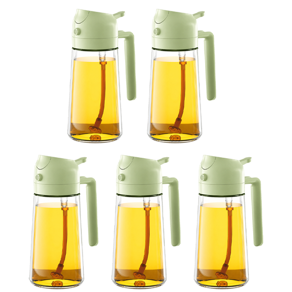 2-in-1 Oil Sprayer and Dispenser Bottle - 500ML for Kitchen, Cooking, BBQ, Air Fryer, Salad, Frying, Baking | Transparent