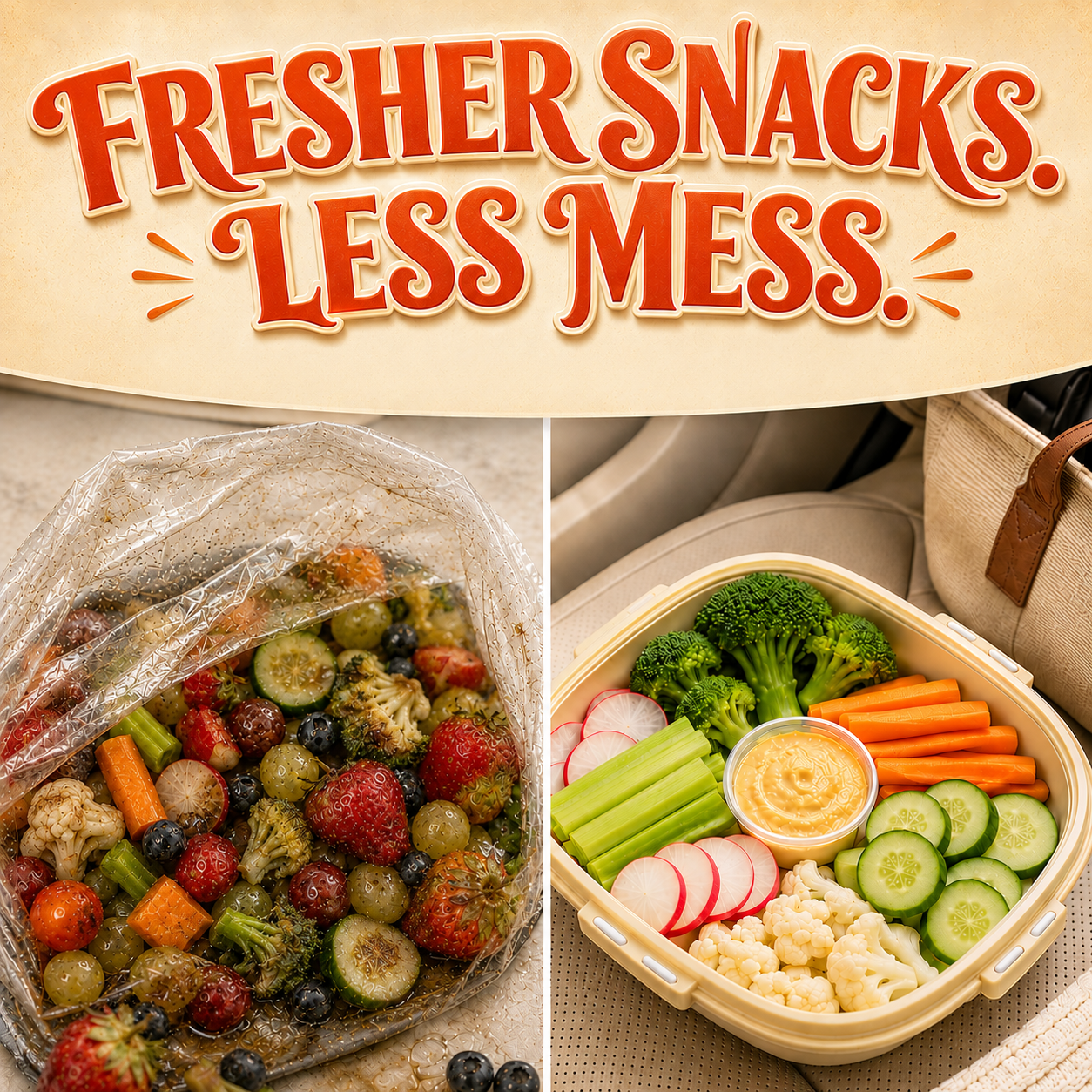 🥳2026 HOT SALE🥳💕 50% OFF! Portable Snack Tray – Fresh, Organized & Spill-Proof Snacks Anywhere 🥕✨ (Offer)