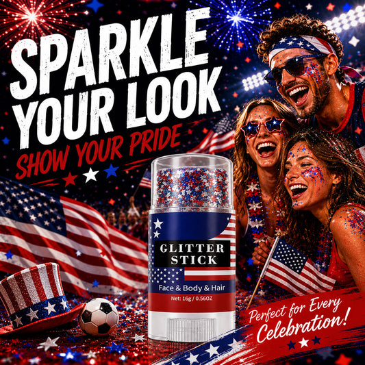 Aras™ 3-in-1 Patriotic Glow😍✨Red, White & Blue Glitter Body Stick (Offer)