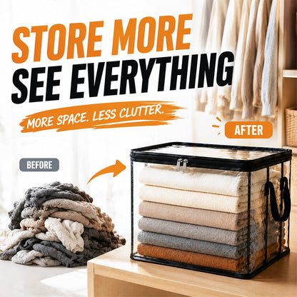 ⏰🔥LIMITED TIME 50% OFF! 🏠 Transparent Large-Capacity Dustproof & Moisture-Proof Storage Bag – Perfect for Clothes, Toys, Books & More ✨ (Offer)