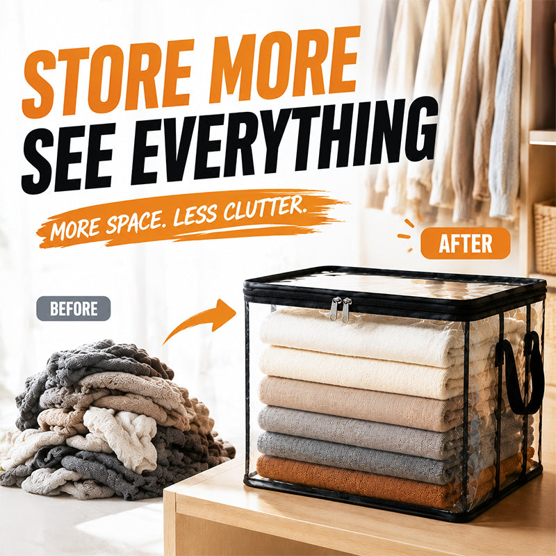 ⏰🔥LIMITED TIME 50% OFF! 🏠 Transparent Large-Capacity Dustproof & Moisture-Proof Storage Bag – Perfect for Clothes, Toys, Books & More ✨
