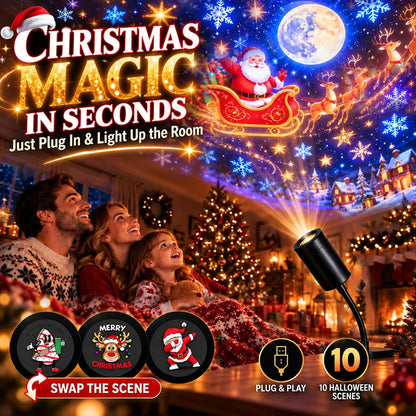 ✨Plug-&-Play HD Christmas Projector – 6 or 10 Festive Scenes
