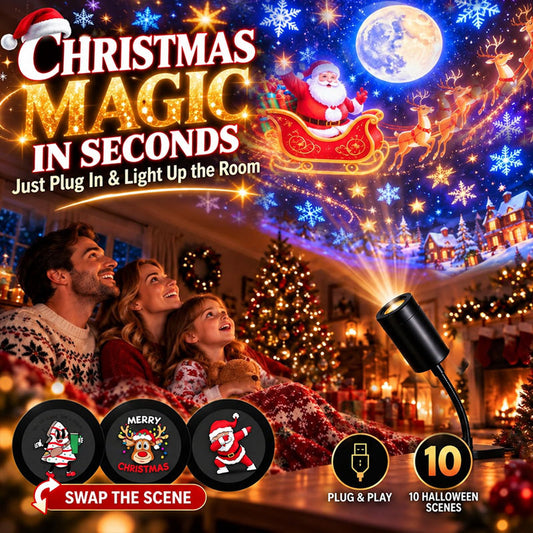 ✨Plug-&-Play HD Christmas Projector – 6 or 10 Festive Scenes