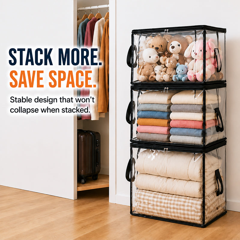 ⏰🔥LIMITED TIME 50% OFF! 🏠 Transparent Large-Capacity Dustproof & Moisture-Proof Storage Bag – Perfect for Clothes, Toys, Books & More ✨ (Offer)