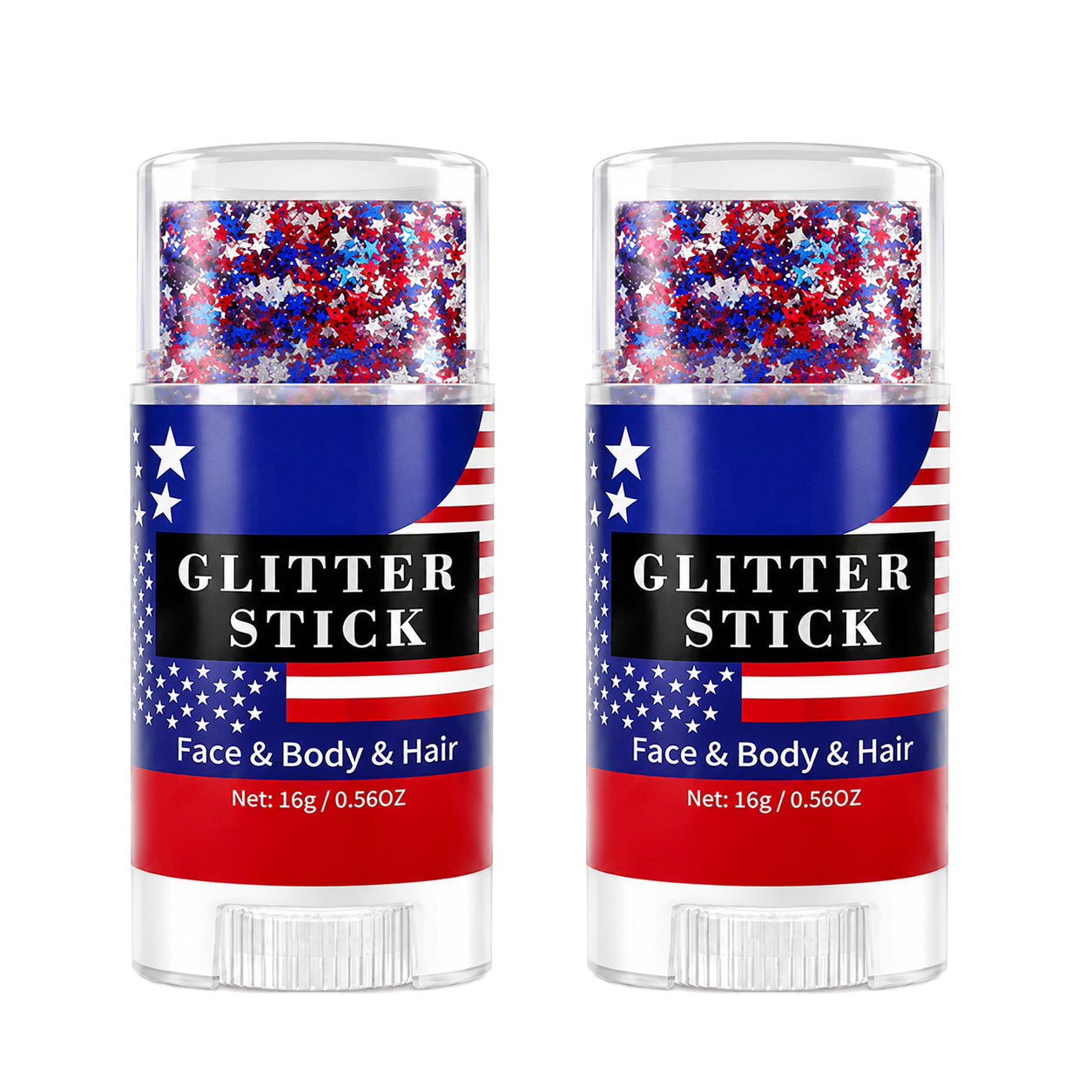 Aras™ 3-in-1 Patriotic Glow😍✨Red, White & Blue Glitter Body Stick (Offer)