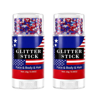 Aras™ 3-in-1 Patriotic Glow😍✨Red, White & Blue Glitter Body Stick (Offer)