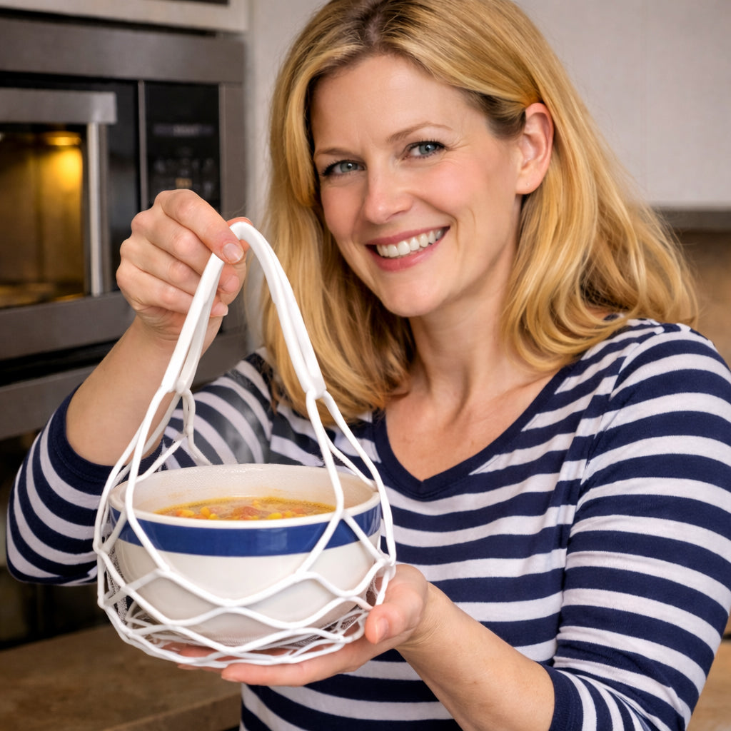 Aras™ 2-in-1 Zero-Aras™ Silicone Mesh Bag & Heat-Resistant Trivet Mat for Hot Bowls (Offer)