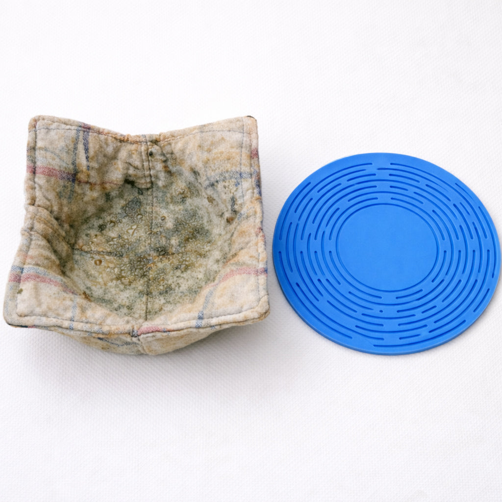 Aras™ 2-in-1 Zero-Aras™ Silicone Mesh Bag & Heat-Resistant Trivet Mat for Hot Bowls (Offer)