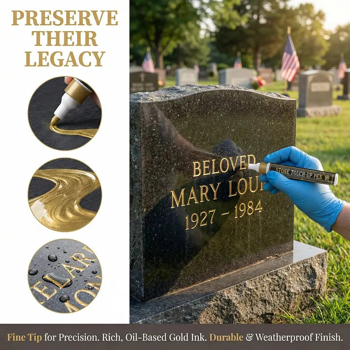 🥳 2026 HOT SALE 🥳 💖 50% OFF! Aras™ Permanent Golden Tombstone Marker – Premium Shine, No Mess!