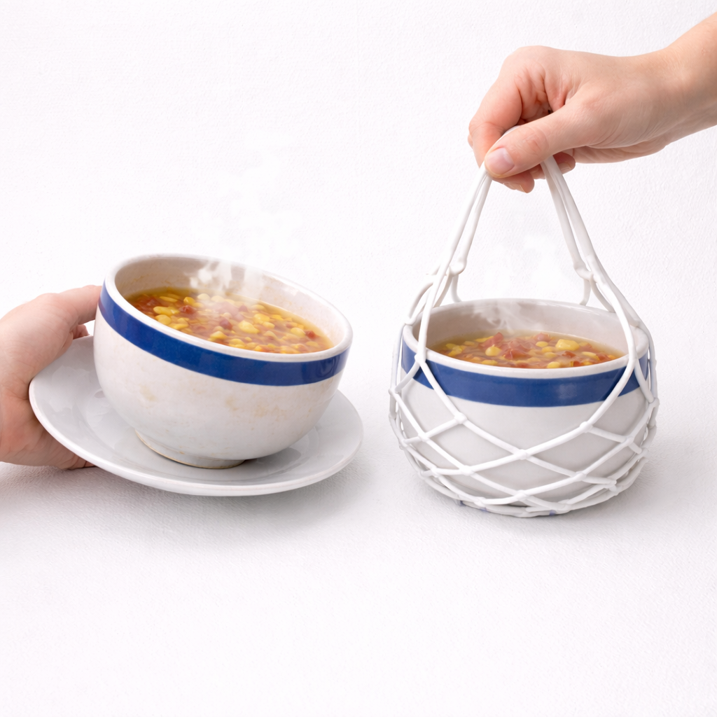 Aras™ 2-in-1 Zero-Aras™ Silicone Mesh Bag & Heat-Resistant Trivet Mat for Hot Bowls (Offer)