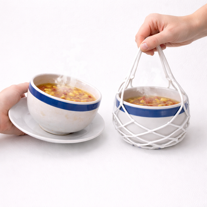 Aras™ 2-in-1 Zero-Aras™ Silicone Mesh Bag & Heat-Resistant Trivet Mat for Hot Bowls (Offer)