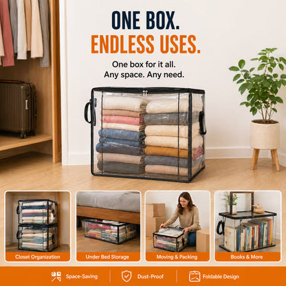 ⏰🔥LIMITED TIME 50% OFF! 🏠 Transparent Large-Capacity Dustproof & Moisture-Proof Storage Bag – Perfect for Clothes, Toys, Books & More ✨ (Offer)