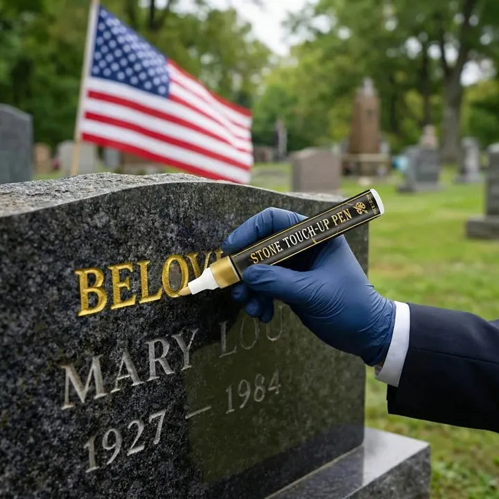 🥳 2026 HOT SALE 🥳 💖 50% OFF! Aras™ Permanent Golden Tombstone Marker – Premium Shine, No Mess!
