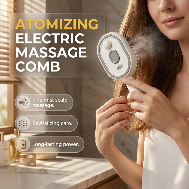 🔥LAST DAY 50% OFF - 2026 Electric Spray Air Cushion Massage Comb (Offer)