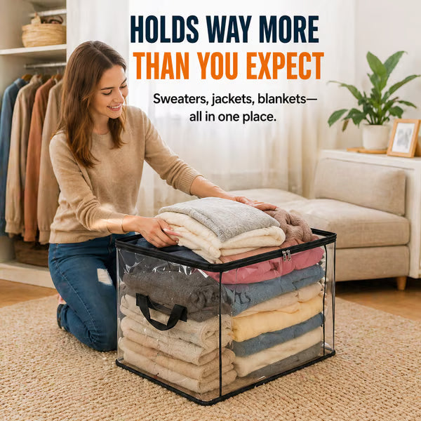 ⏰🔥LIMITED TIME 50% OFF! 🏠 Transparent Large-Capacity Dustproof & Moisture-Proof Storage Bag – Perfect for Clothes, Toys, Books & More ✨