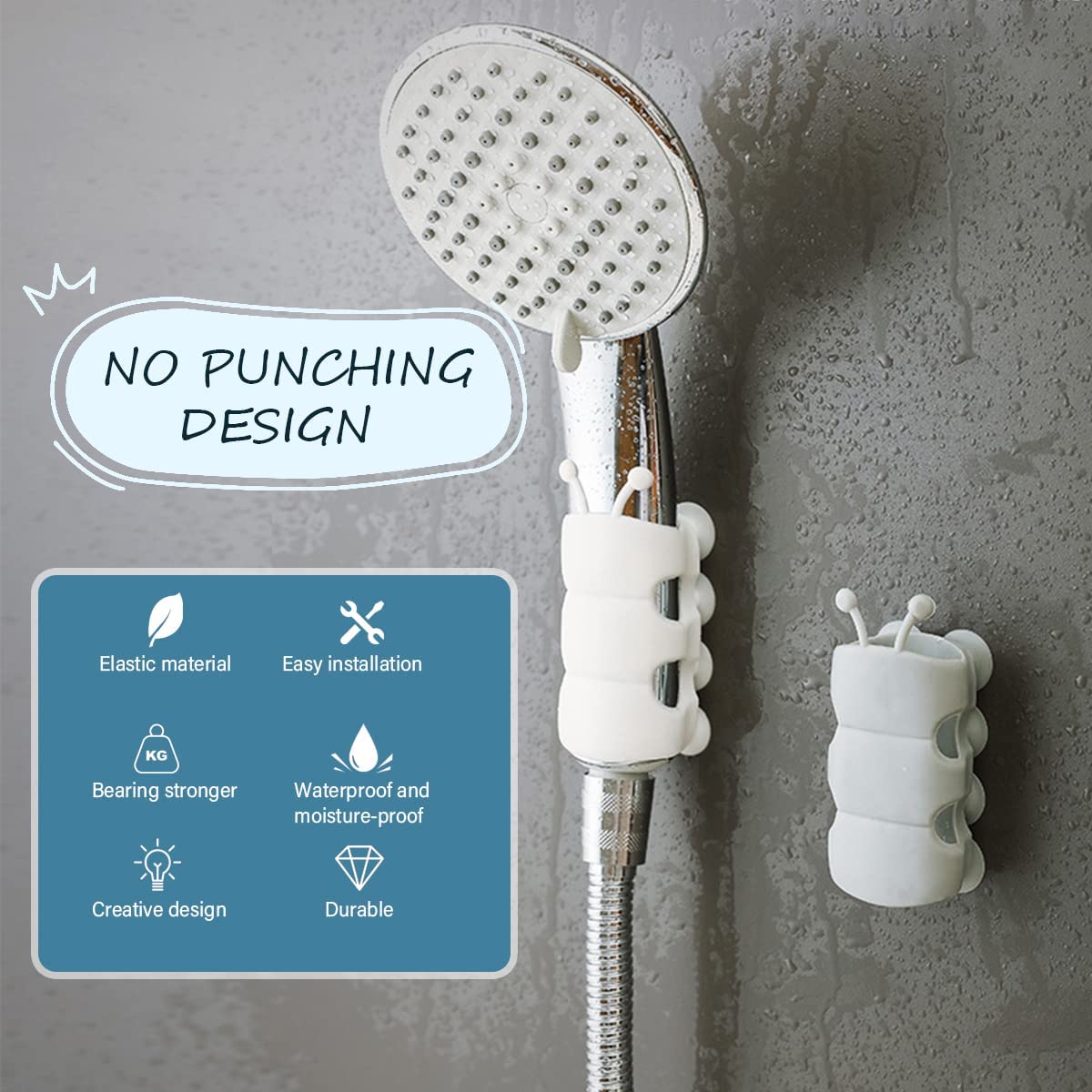 BOGO Deal 🎁 - Vimbe™ Reusable Suction Shower Head Holder For Easy Reach 🛁
