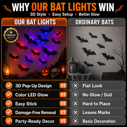 Glowing 3D Halloween Bat Decor 🦇🎃Give Trick-or-Treaters an Unforgettable Halloween