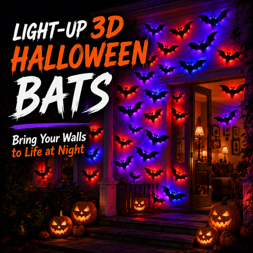 Glowing 3D Halloween Bat Decor 🦇🎃Give Trick-or-Treaters an Unforgettable Halloween