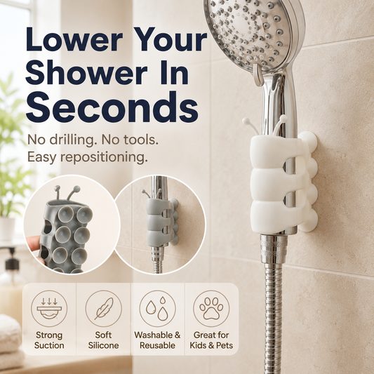 BOGO Deal 🎁 - Vimbe™ Reusable Suction Shower Head Holder For Easy Reach 🛁