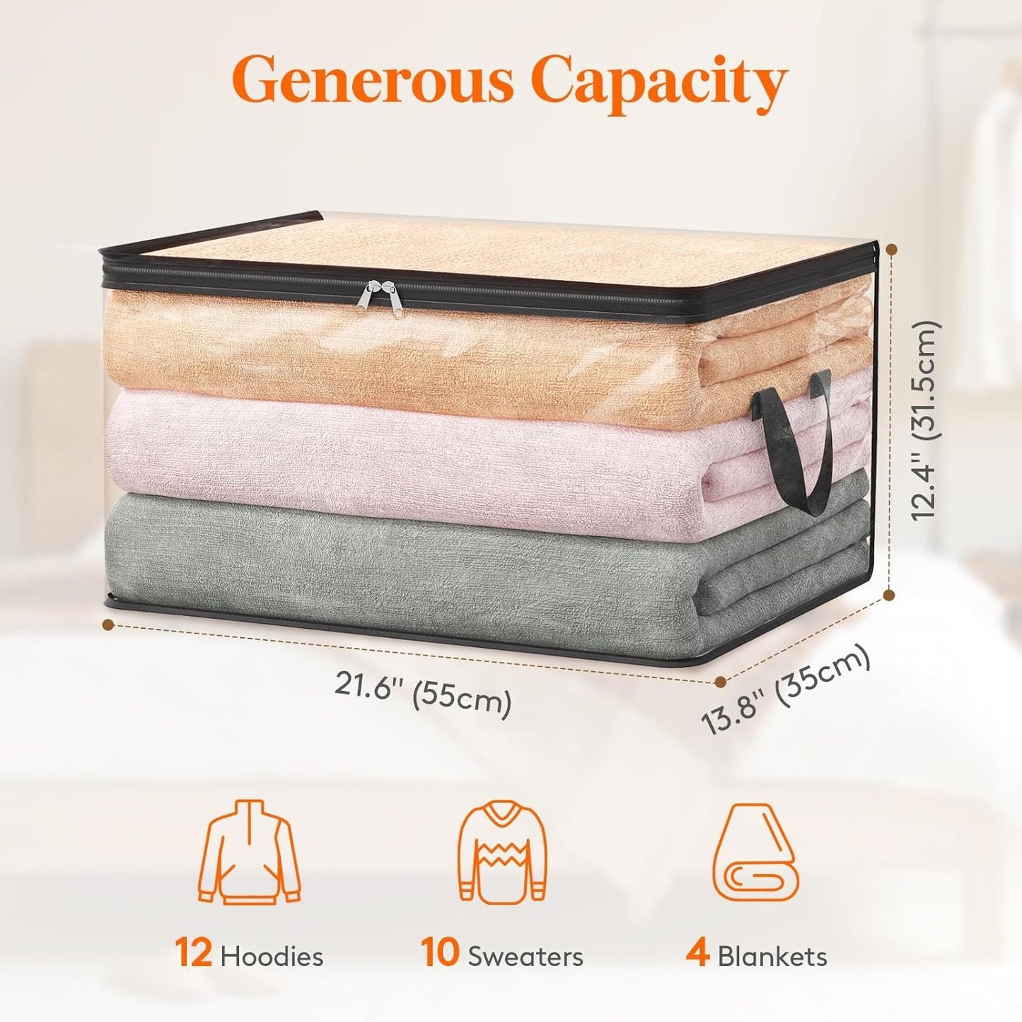 ⏳LAST DAY BUY 3 GET 2 FREE!!💕Aras™ Transparent Storage Bag – Large, Dust & Moisture-Proof with Handle✨