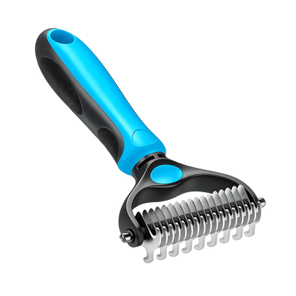 Aras™ Professional Double-Sided Pet Grooming Rake ✨ Undercoat Deshedding Tool for Dogs & Cats 🐶🐱