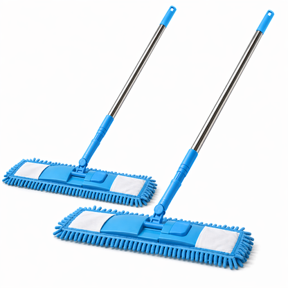 Aras™ Detachable Coral Fleece Flat Mop with Stainless Steel Handle