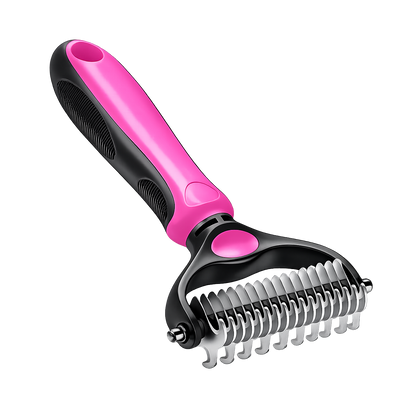 Aras™ Professional Double-Sided Pet Grooming Rake ✨ Undercoat Deshedding Tool for Dogs & Cats 🐶🐱