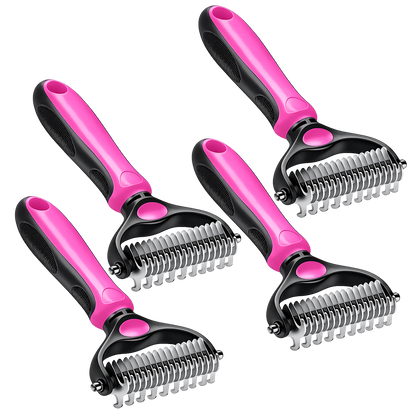 Aras™ Professional Double-Sided Pet Grooming Rake ✨ Undercoat Deshedding Tool for Dogs & Cats 🐶🐱