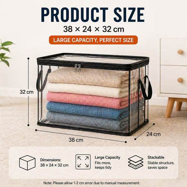 ⏰🔥LIMITED TIME 50% OFF! 🏠 Transparent Large-Capacity Dustproof & Moisture-Proof Storage Bag – Perfect for Clothes, Toys, Books & More ✨ (Offer)