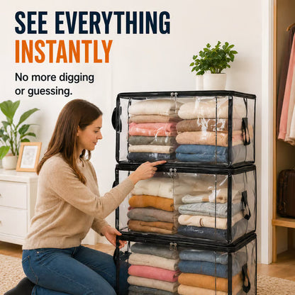 ⏰🔥LIMITED TIME 50% OFF! 🏠 Transparent Large-Capacity Dustproof & Moisture-Proof Storage Bag – Perfect for Clothes, Toys, Books & More ✨ (Offer)