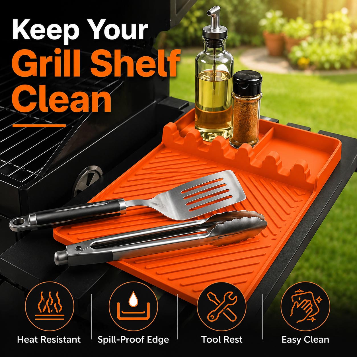 50% OFF Today - Aras™ Heat-Resistant Grill Shelf Organizer 🔥🧽