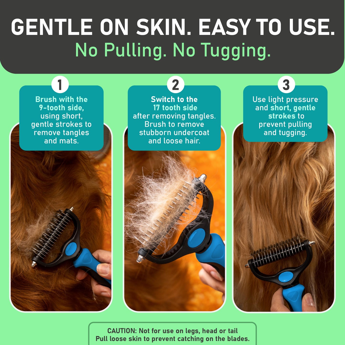 Aras™ Professional Double-Sided Pet Grooming Rake ✨ Undercoat Deshedding Tool for Dogs & Cats 🐶🐱