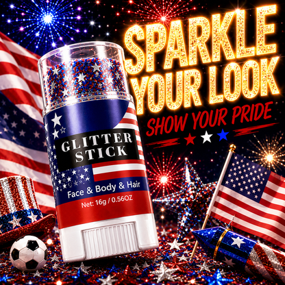 Aras™ 3-in-1 Patriotic Glow😍✨Red, White & Blue Glitter Body Stick