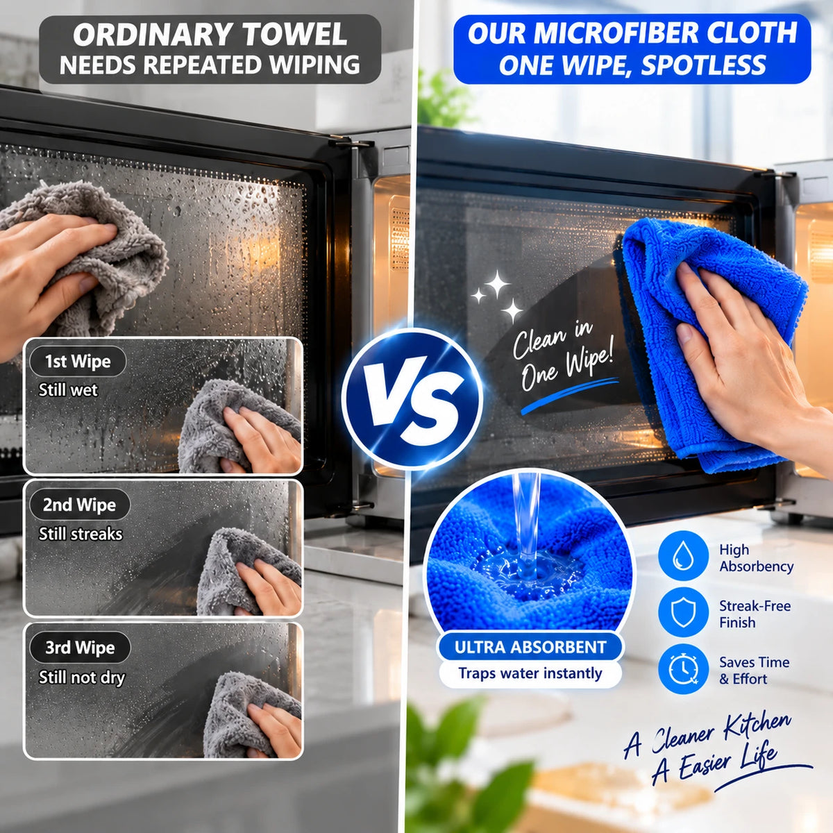 Multipurpose Microfiber Cloth - SIZE 30*30cm , multipurpose microfiber cleaning cloth - Reusable and Washable