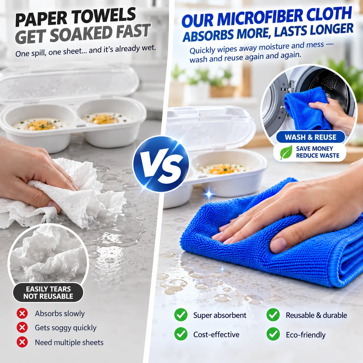 Multipurpose Microfiber Cloth - SIZE 30*30cm , multipurpose microfiber cleaning cloth - Reusable and Washable