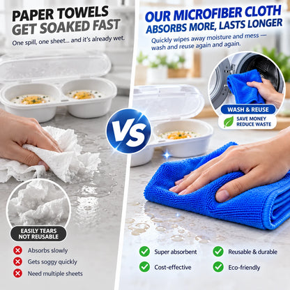 Multipurpose Microfiber Cloth - SIZE 30*30cm , multipurpose microfiber cleaning cloth - Reusable and Washable