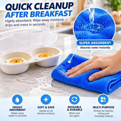 Multipurpose Microfiber Cloth - SIZE 30*30cm , multipurpose microfiber cleaning cloth - Reusable and Washable