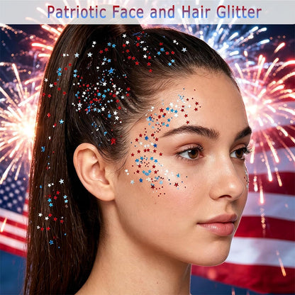 Aras™ 3-in-1 Patriotic Glow😍✨Red, White & Blue Glitter Body Stick (Offer)