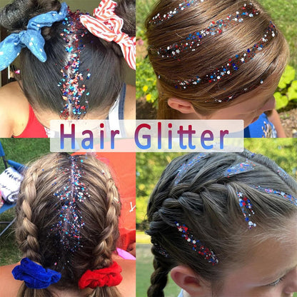 Aras™ 3-in-1 Patriotic Glow😍✨Red, White & Blue Glitter Body Stick