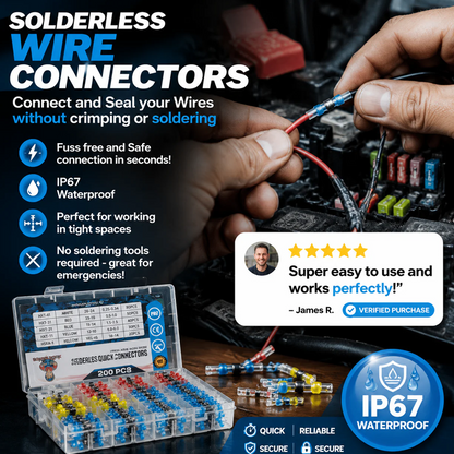 ⚡ No Soldering Wire Connectors – Waterproof Heat Shrink Electrical Repair Kit