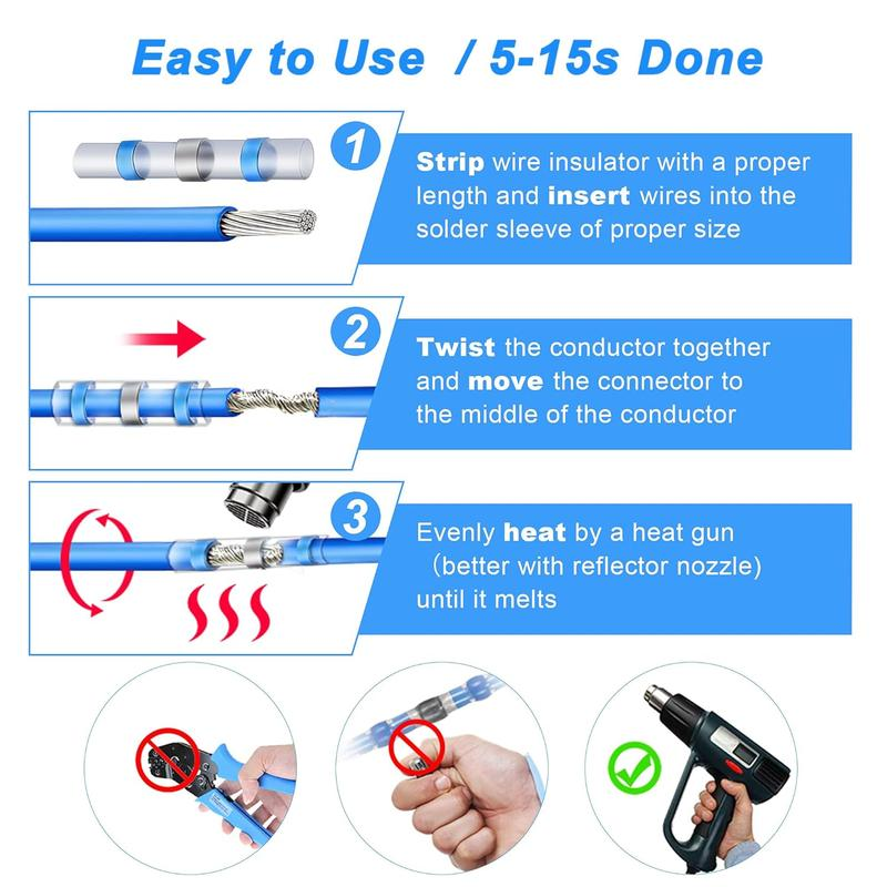 ⚡ No Soldering Wire Connectors – Waterproof Heat Shrink Electrical Repair Kit